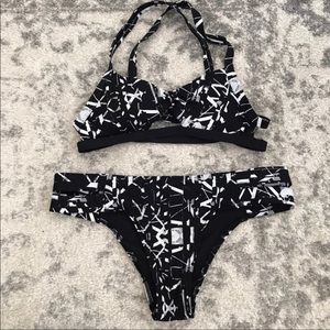 Black and white bikini